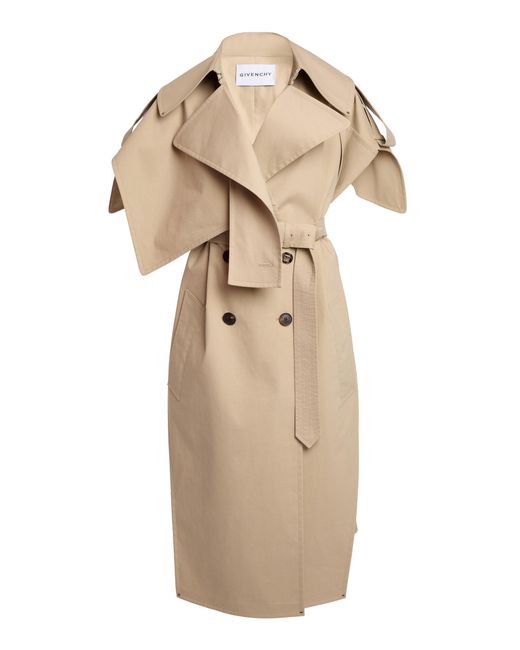 Givenchy Natural Sleeveless Cotton Trench Coat
