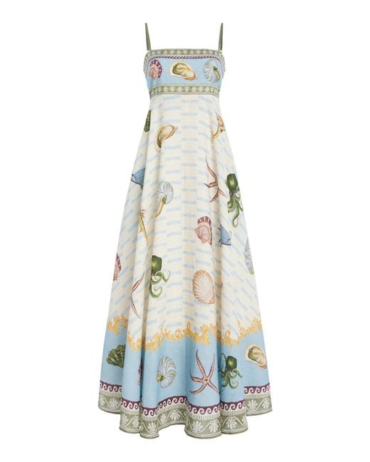 ALÉMAIS White Bath House Linen Midi Dress