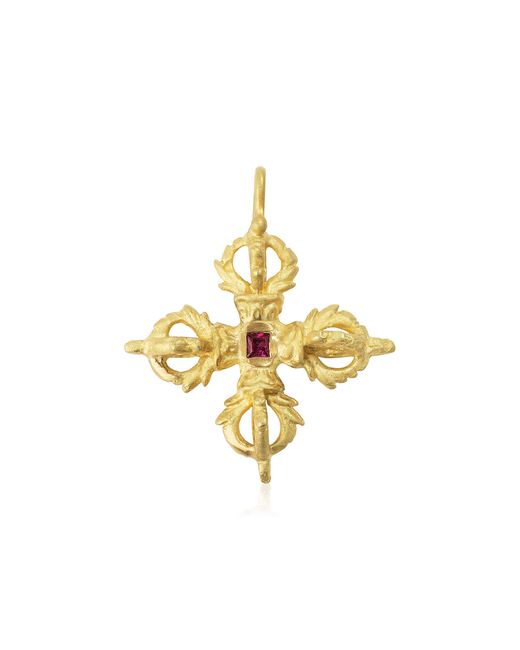 RENATO CIPULLO Metallic Regio Cross 18K Ruby Pendant
