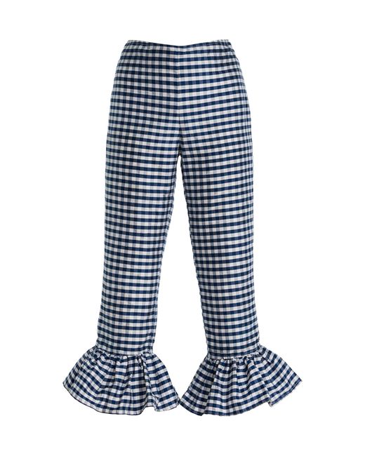 House of Aama Blue Toni Silk Capri Pants