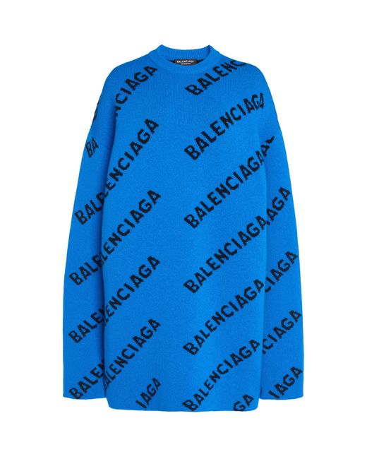 balenciaga logo knit sweater