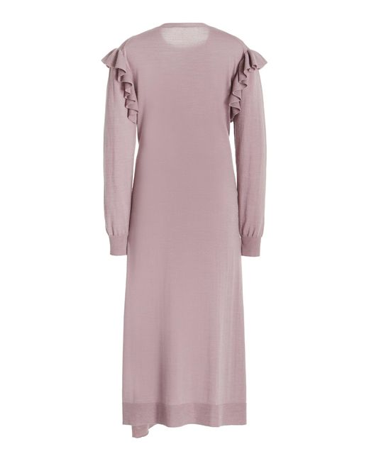 Ulla Johnson Purple Leo Wool-blend Midi Dress