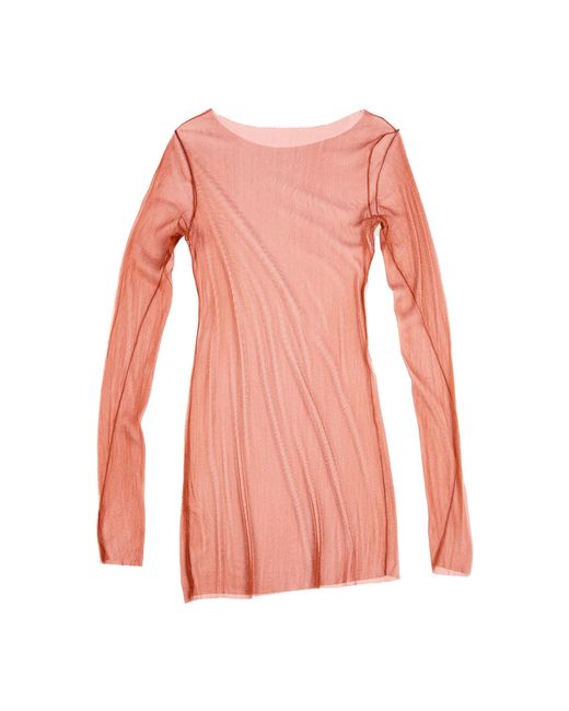 Cortana Pink T Sheer Silk-Tulle Top
