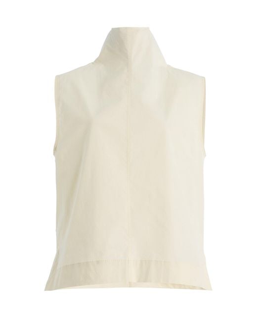 Brandon Maxwell White The Finn Tie-Neck Cotton Top