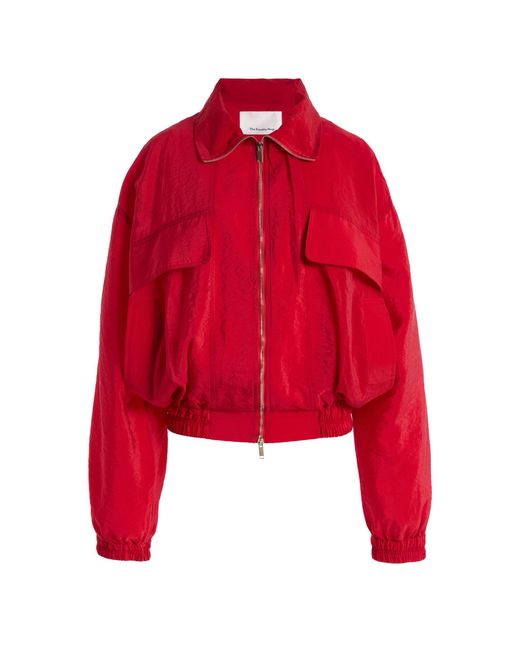 Frankie Shop Red Drea Sheer Bomber Jacket