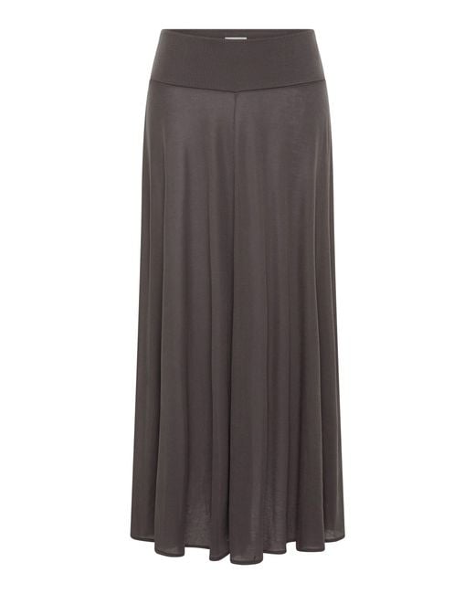 St. Agni Brown Low-Rise Tencel Jersey Midi Skirt