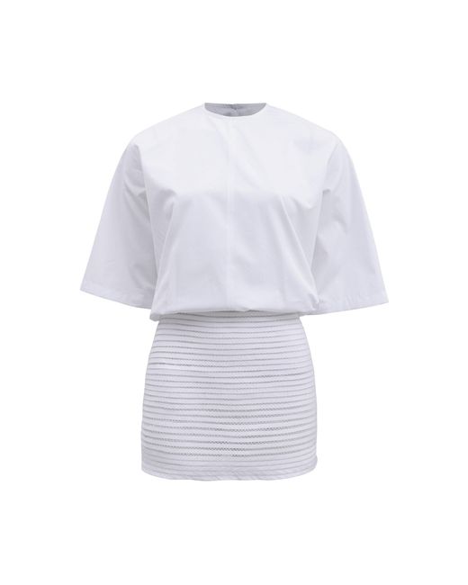 Francesca Miranda White Opaline Cotton Mini Dress