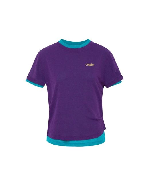 Siedres Purple Rae Contrast-Trim T-Shirt