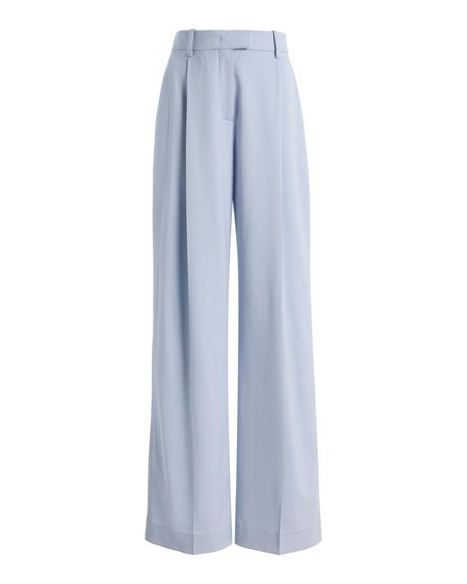 Another Tomorrow Blue Exclusive Oversized Wool Wide-Leg Pants