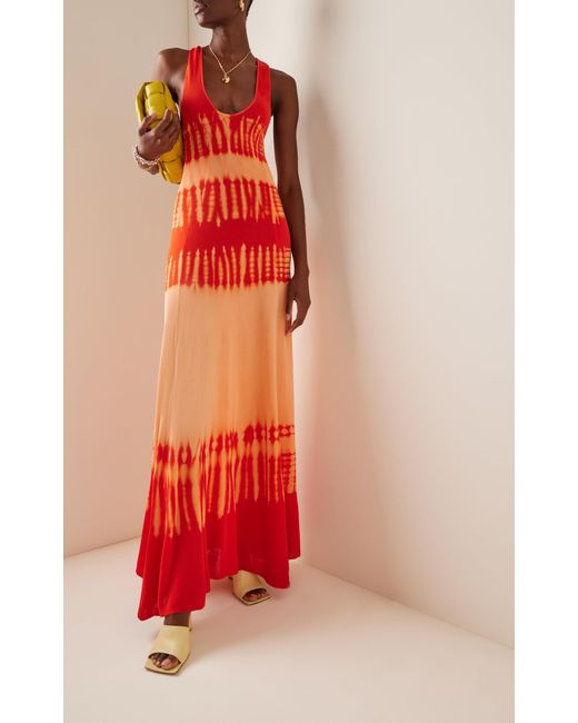 Proenza Schouler Tie Dye Knit Maxi Dress in Red | Lyst UK