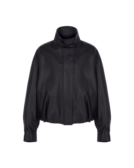 Zeynep Arcay Black X Camille Charrière Leather Bomber Jacket