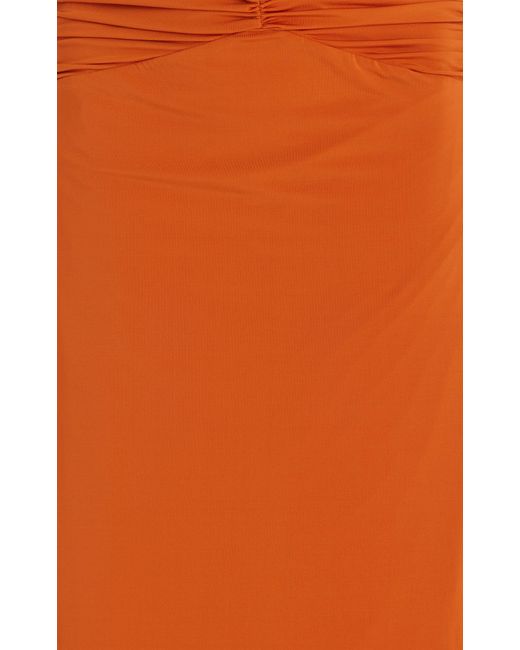 Maygel Coronel Orange Migramah Twisted Cutout Maxi Dress