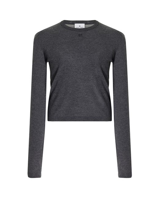 Courreges Blue Wool-cotton Sweater
