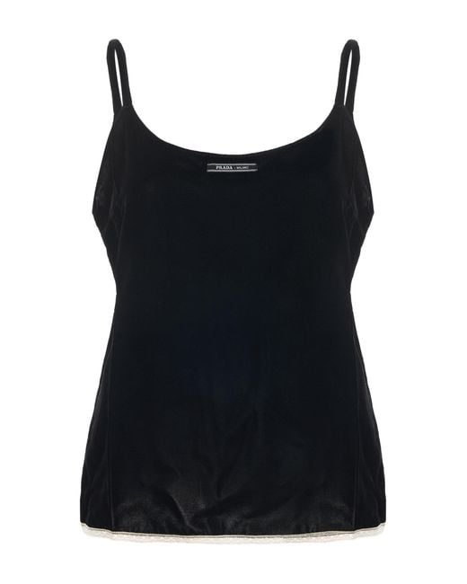 Prada Black Velvet Cami Top