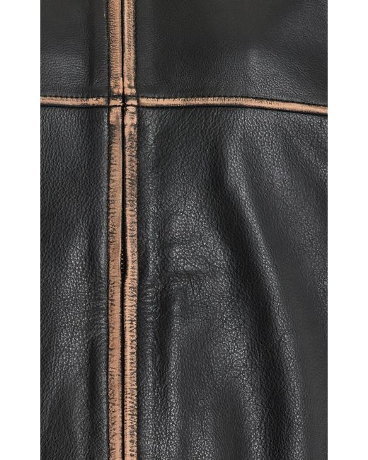 Worn Vintage Black Faded Leather Jacket