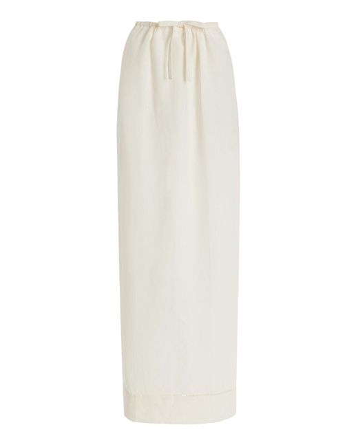 Prada White Linen Maxi Skirt