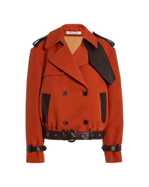 LAQUAN SMITH Orange Belted Stretch-Cotton Jacket