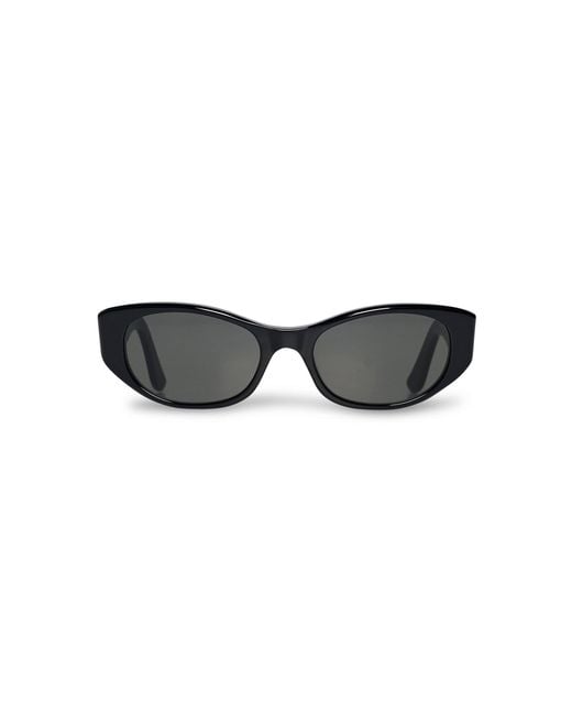 The Row Black C Oval-Frame Acetate Sunglasses