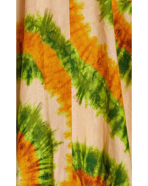 ALÉMAIS Yellow Exclusive Sun Shack Tie-dyed Woven Maxi Dress