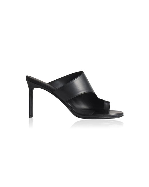 Co. Black Split Toe Leather Sandal Heels