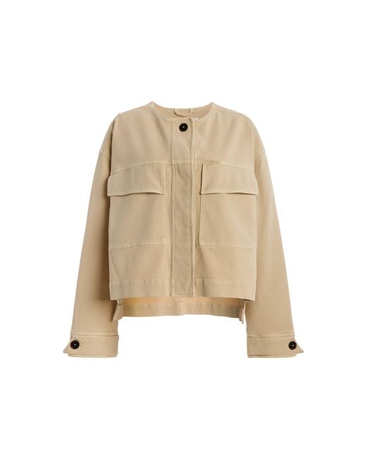 Closed Natural Cropped Utility Jacket