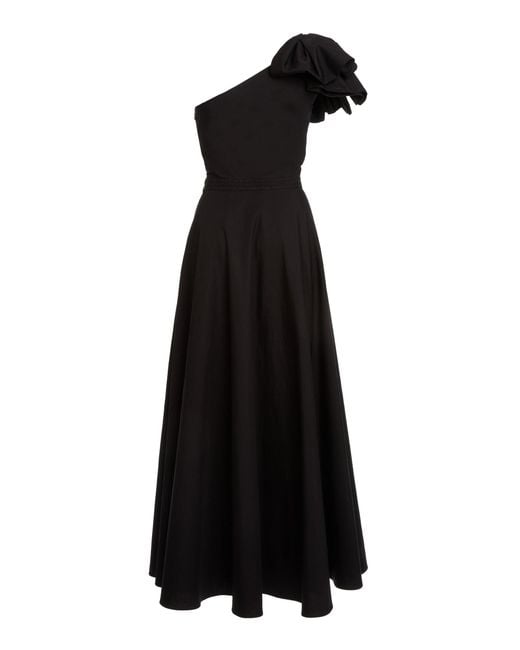 Giambattista Valli Black One-Shoulder Cotton Gown