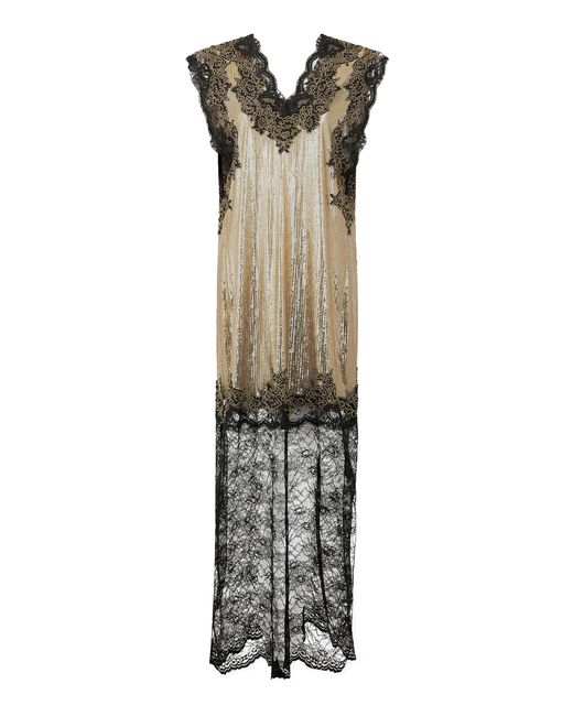 Rabanne Metallic Lace-Panelled Maxi Dress
