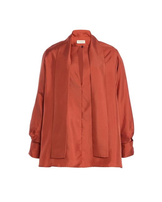 Kallmeyer Orange Merryn Keyhole Silk Top