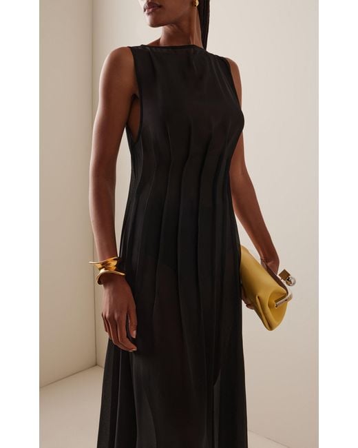 Arcina Ori Audrey Crepe-Georgette Maxi Dress in Black | Lyst Canada