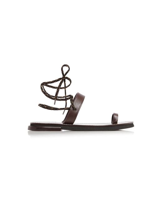 Dries Van Noten White Lace-up Leather Sandals