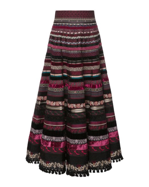 Lena Hoschek Red Opulence Ribbon A-Line Midi Skirt