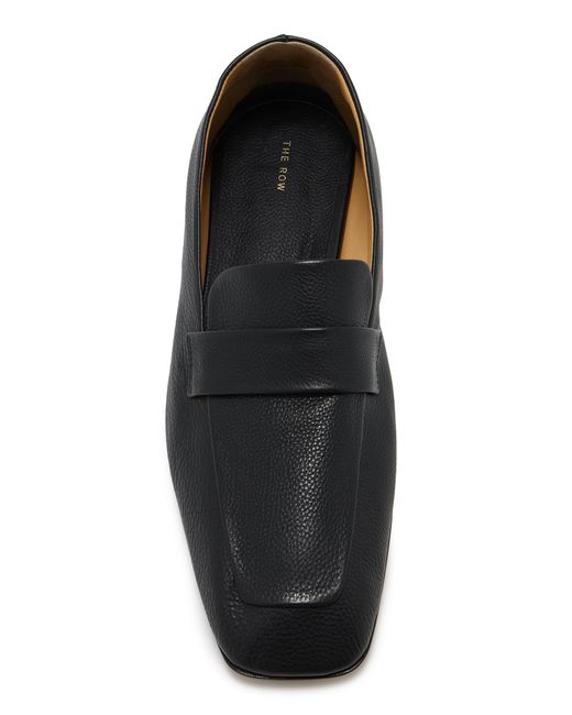 The Row Black Leather Loafers