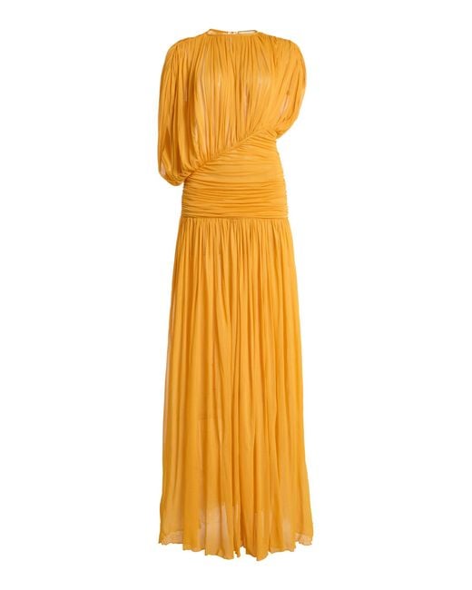 TOVE Yellow Gai Draped Chiffon Maxi Dress