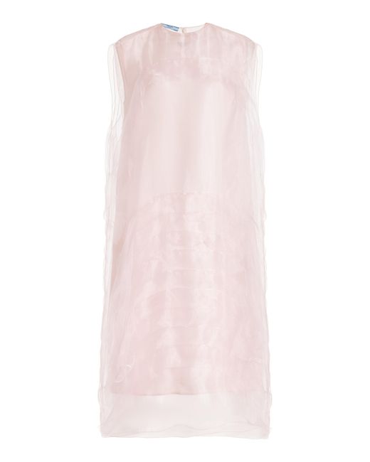 Prada Pink Layered Silk Midi Dress