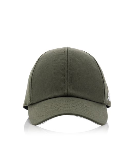 Courreges Green Embroidered Cotton Baseball Cap
