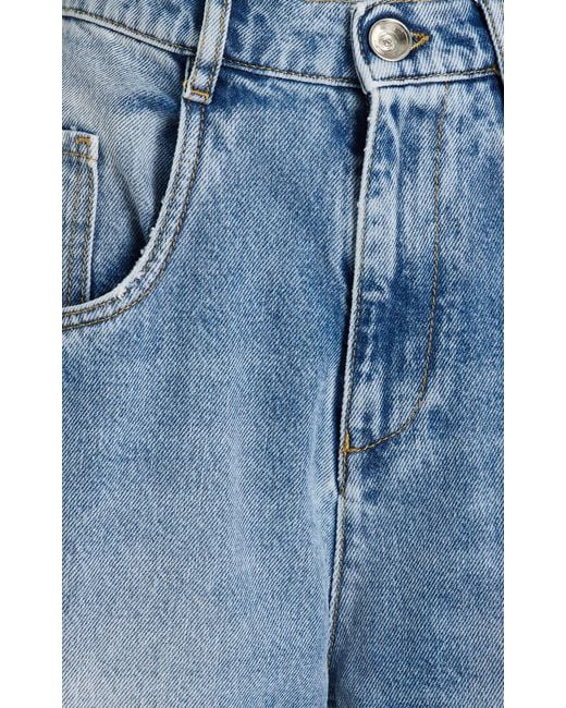 Maison Margiela Blue Cutout Stretch High-rise Wide-leg Jeans