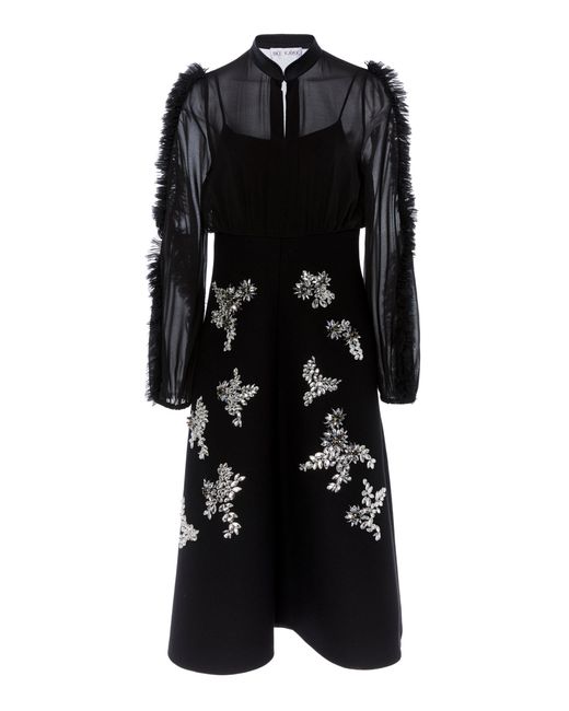 Dice Kayek Butterfly Embellished Cotton Dress in Black Lyst