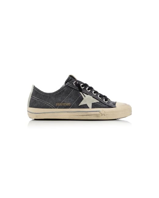 Golden Goose Deluxe Brand Black V-star 2 Suede-trimmed Canvas Sneakers