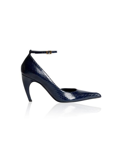 Khaite Blue Gilda Ankle Strap Pump 85