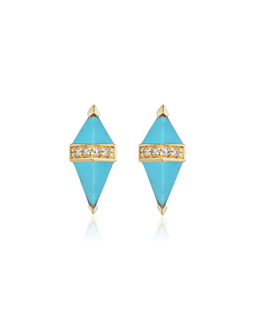 Sorellina Blue Pietra 18K Diamond Topaz Stud Earrings