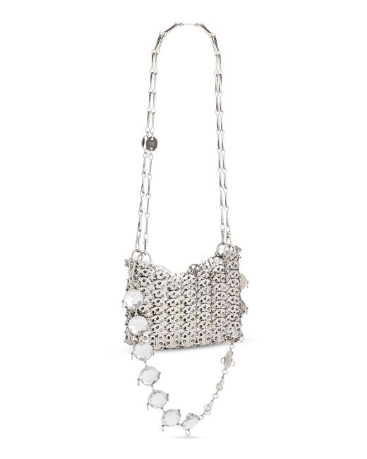 Rabanne White 1969 Micro Crystal-embellished Chainmail Bag