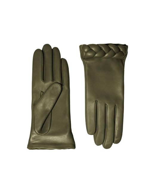 Agnelle Green Edith Leather Gloves