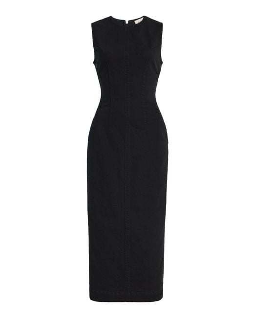 DL1961 Black Esme Midi Instasculpt Denim Dress