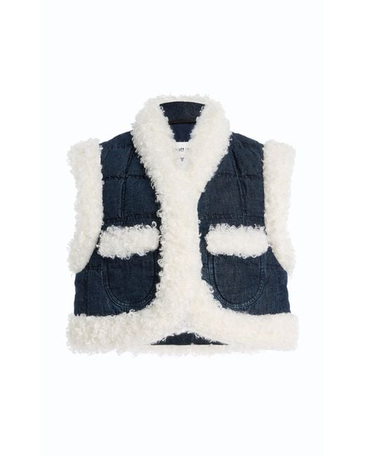 Ienki Ienki Blue Keptar Down Denim Cropped Vest