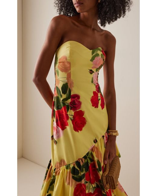 Cara Cara White Willa-Print Cotton Maxi Dress