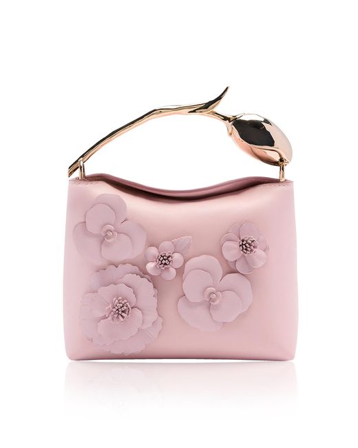 Erdem Pink Flower Embroidered Mini Bloom Bag