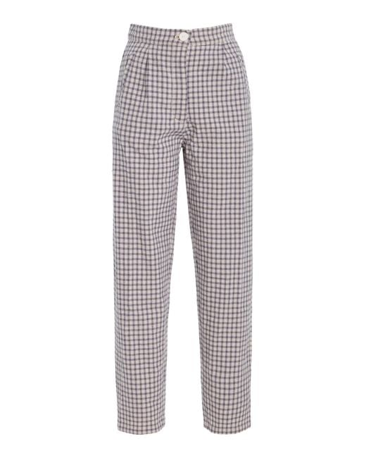 All That Remains Gray Exclusive Riviera Emilie High-Rise Linen-Cotton Straight-Leg Pants