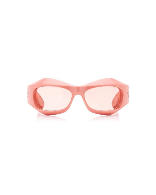 Bottega Veneta Pink Exclusive Fashion Show Acetate Wrap-around Sunglasses