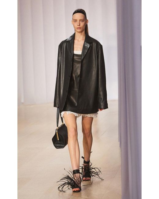 Jonathan Simkhai Natural Anora Leather Blazer