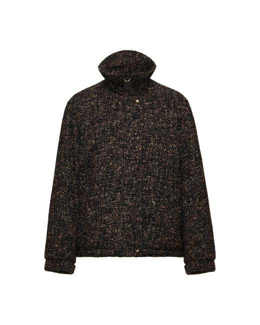 Magda Butrym Black Wool-Blend Mouline Jacket